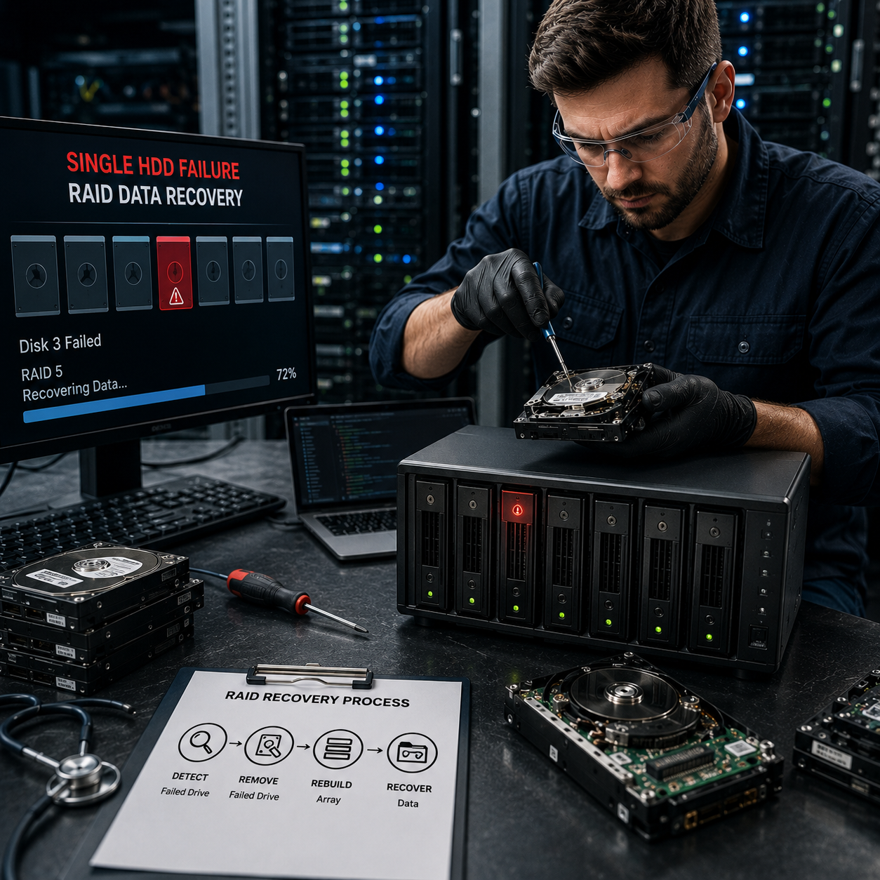 Single HDD Failure Raid Data Recovery