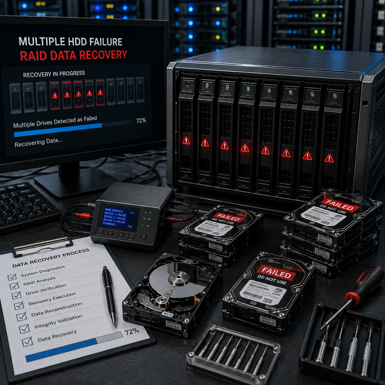 Multiple HDD Failure Raid Data Recovery